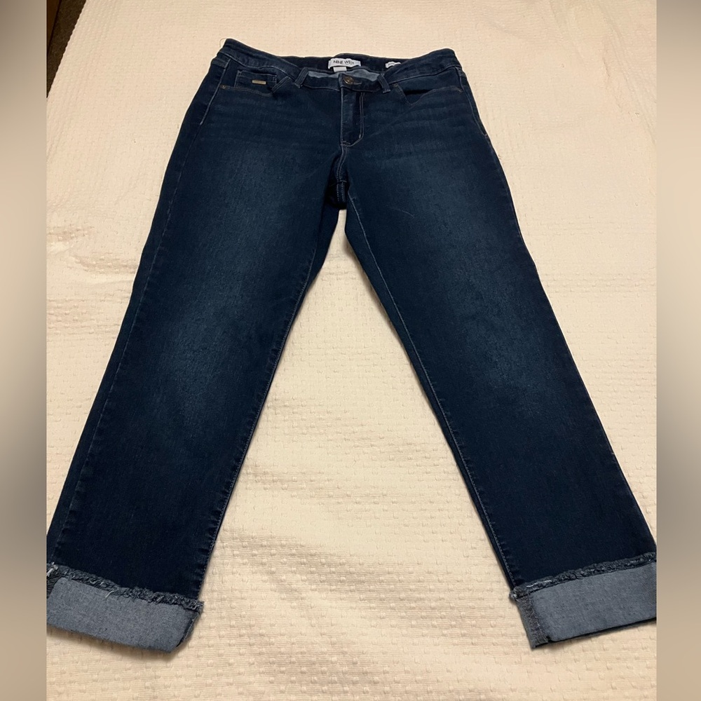 Nine West Dark Blue Grammercy Crop Pant‎ with Cuffs Women’s Size 8